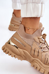 Women's Sock Slip-On Sports Shoes Beige Berna
