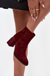 Women's Ankle Boots Made of Natural Suede on Heel Lined D&A CR52-718 Bordeaux