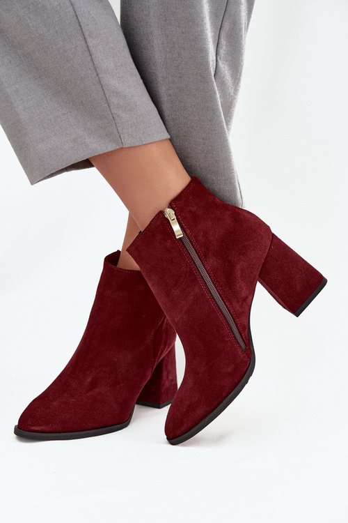 Women's Heeled Boots with Golden Detail Chocolate Zazoo 3128