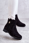 Women's Suede Boots With Ornament Black Giana