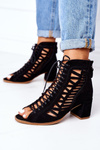 Suede Openwork Boots Maciejka 04040-01 Black