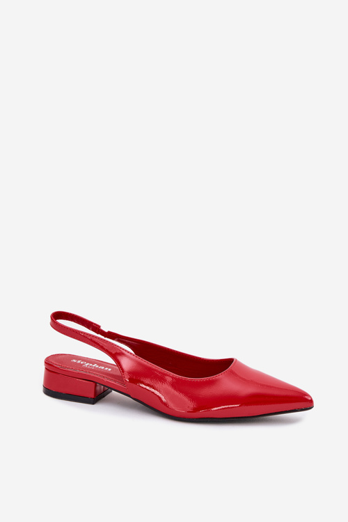 Lacquered Ballerinas On Low Heel Red Testori