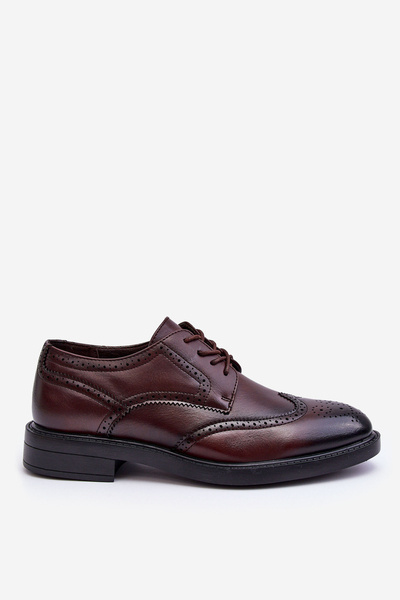 Men's Elegant Leather Shoes Brown Gustavo
