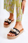 Women's Slippers On The Platform With Shells Black Tolia