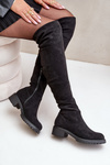 Knee High Boots With Flat Heel Black Filora