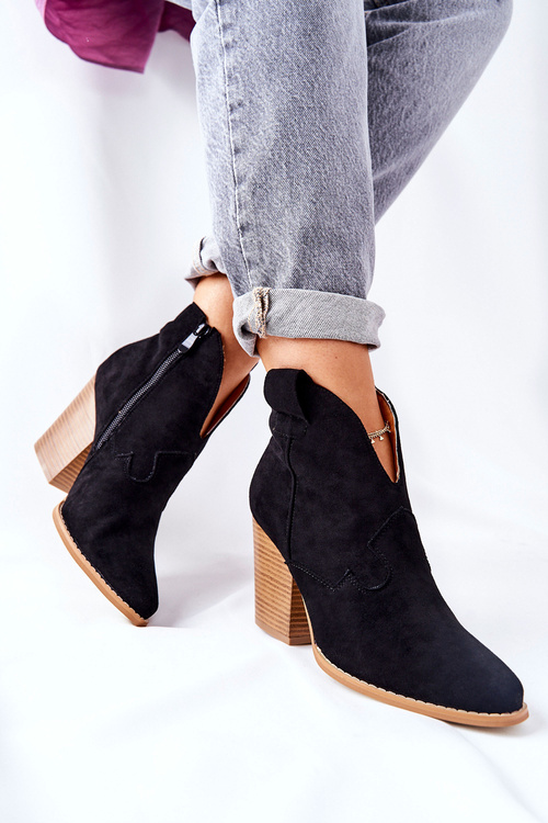 Women's Boots On Heel Black Meronet