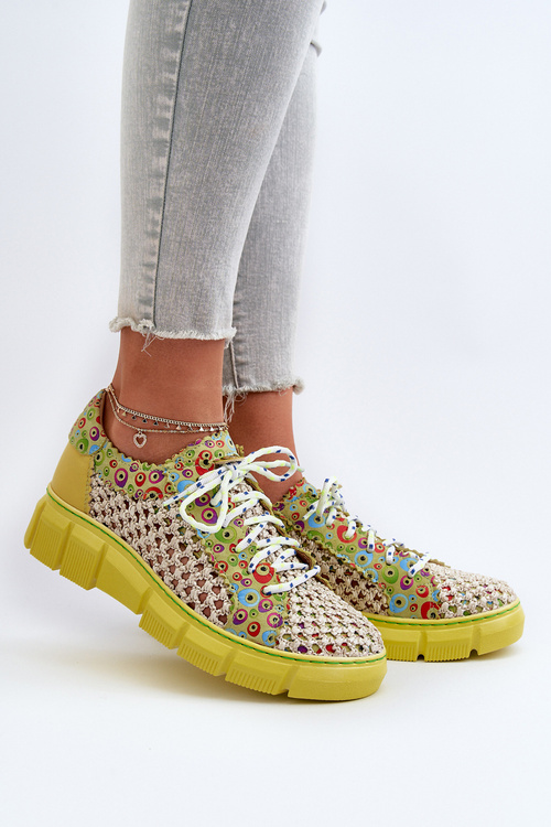 Women's Leather Loafers Maciejka 05850-09 Lime