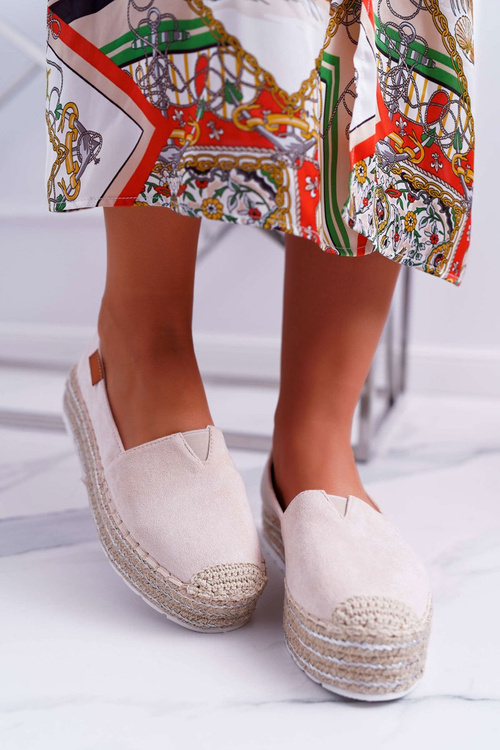 Women's Espadrilles Slip-on Suede Beige Mariako