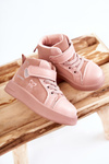 Children's High Sneakers With Velcro Pink Cheezi