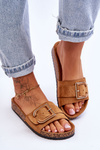 Women's Suede Platform Slippers Camel Festil