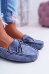 Women's Comfortable Eco-suede Moccasins Blue Memfi