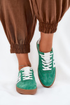 Niskie Buty Sportowe Sneakersy Damskie Zamszowe Zielone Vinceza 79517