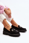 Women's Loafers with Ornament Black Omavia