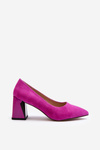 Suede Court Shoes with Stiletto Heel Fuchsia Alessyndra