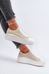 Women's sneakers on a chunky platform beige Amyete