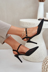 Embellished Heels With Open Back Black Nanadra