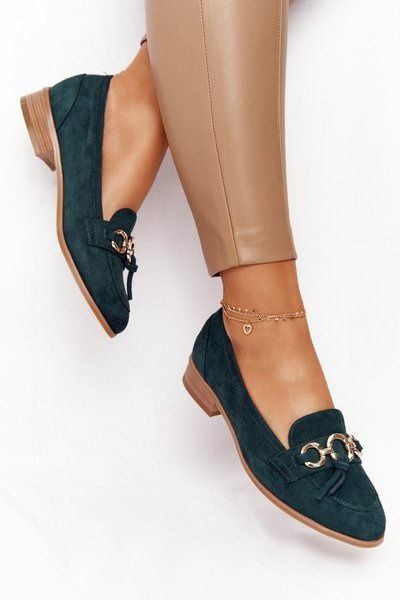 Elegant Women's Loafers Vinceza 10585 Suede Green