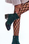 Suede Boots On Massive Block SBarski MR870-70 Green
