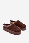Children Youth Snow Boots With Embroidery On Platform Chocolate Jolisse