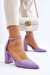 Suede Heel Pumps Violet Lexie