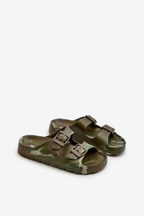 Light Boys' Foam Sandals with Buckles Dark Green Adirnaca