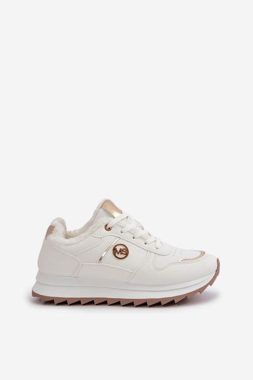 Damskie Ocieplane Futerkiem Na Platformie Białe Lerisas