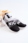 Children's Sport Slip-On Shoes Black and White Cobby