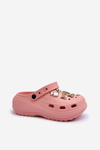 Women's Lightweight Foam Slides with Thick Sole and Pink Buckles by Effiora