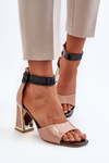 Beige Patent Sandals With Stiletto Heel Adrianu