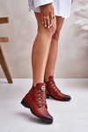 Low Insulated Ankle Boots With Zipper And Decoration Brown Nevalia