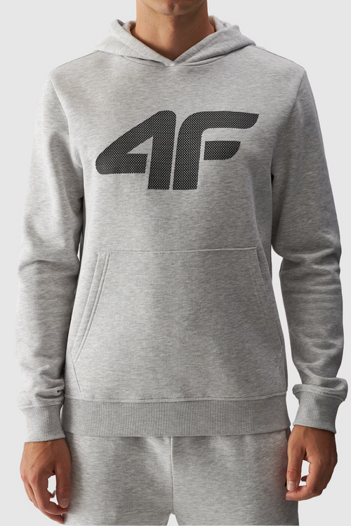 Men's Sweatshirt Pullover With Hood Light Gray 4FWMM00TSWSM1464-27M