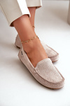 Women's Classic Beige Faux Suede Loafers Serceria