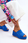 Women's Slippers On A Massive Platform Blue Martina