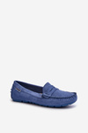 Women's Loafers in Blue Eco Suede Rerceria