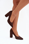 Suede heeled shoes Sergio Leone PB216 chocolate