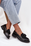 Women's Patent Leather Moccasins S.Barski HY52-369B Black