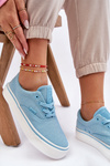 Fabric Sneakers On The Platform Big Star LL274146 Light blue