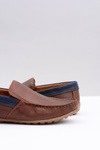Neex | Brown Leather Men's Pardon slip-on moccasins