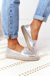 Leather Espadrilles On A Braided Sole Big Star HH274504 Silver