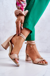 Leather High Heel Sandals Laura Messi 2425 Beige