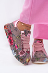 Damskie Wzorzyste Zdobione Sneakersy Na Platformie Multikolor GOE RR2N4002