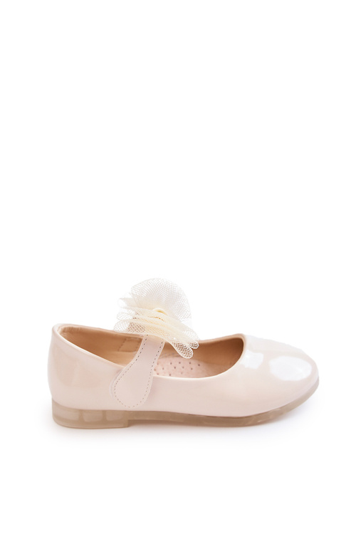 Lacquered Children's Ballerinas With Velcro Light beige Carla
