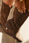 Suede Cowboy Boots For Women With Heel Brown Karira
