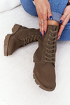 Damskie Botki Workery Zielone Haley