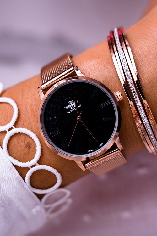 Women's Watch Michael John Pink Gold Vilanda