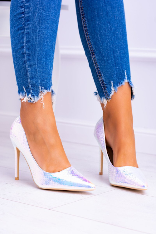 Lu Boo Women's Silver Iridescent Mylenn Stilettos