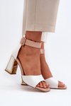 White Patent Sandals with Heel Adrianu