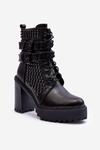 Leather Massive Boots With Heel Spikes Black Cadabra