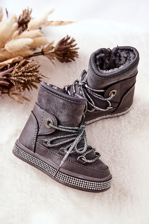 Children's Snowboots with Zircons Grey Wellma