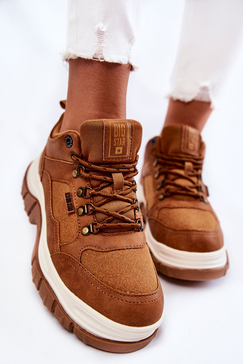 Buty Trekkingowe Trapery Damskie Memory Foam Brązowe Big Star KK274362